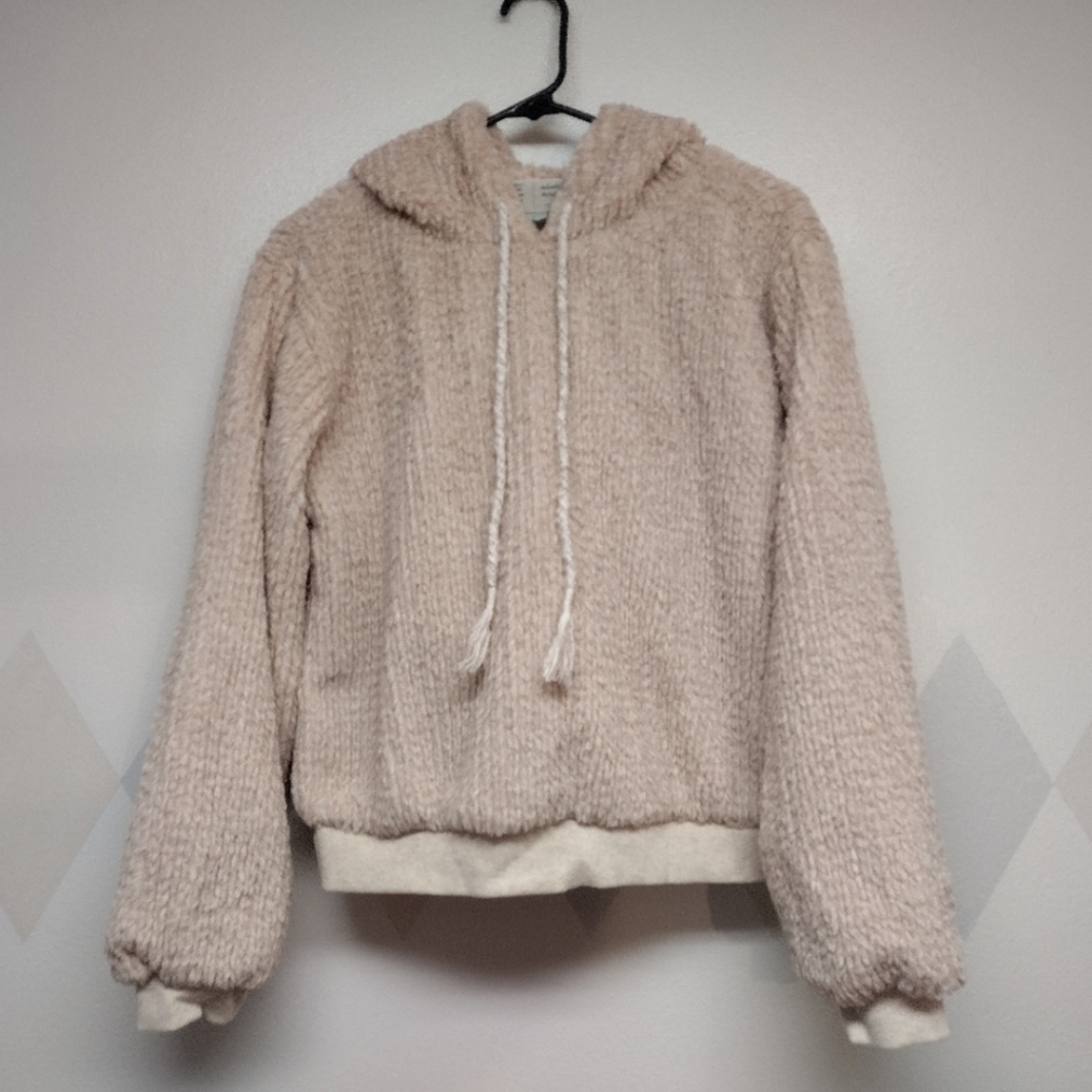 Saturday Sunday Anthropologie Nanette hooded sweatshirt sweater in pink/rose